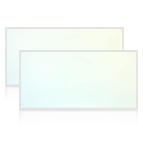 Luxrite 2x4 FT Flat LED Panel Lights 5CCT 3000K-6500K 30/40/50W Up to 6250LM 0-10V 0-10V Dimmable DLC, 2PK LR24293-2PK - main